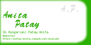 anita patay business card